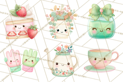 Anthropomorphic Spring Objects Clipart, Cute Kawaii Plants Product Image 8