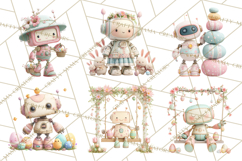 Easter Robot Clipart, Pastel Full-Body Robot Illustration Product Image 8