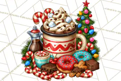 Cocoa Christmas Clipart, Chocolate Coffee Holiday PNG Product Image 3