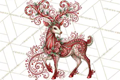 Whimsical Peppermint Animal PNG Christmas Clipart Product Image 5