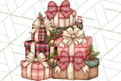 Buffalo Plaid Christmas PNG Clipart Product Image 5