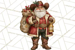 Western Christmas Clipart PNG, Cowboy Christmas, Rustic Product Image 2