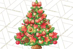 Multi Themed Christmas Trees Clipart PNG Product Image 2
