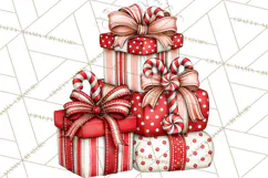 Peppermint Christmas Treasures Clipart PNG, Candy Cane Product Image 2