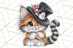 Christmas Cat Clipart PNG, Funny Kitten Christmas Product Image 2