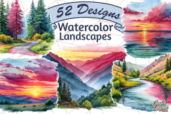 Watercolor Inspirational Landscape Backgrounds Product Image 1