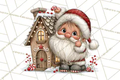 Santa Christmas Clipart, Cute Whimsical Santa PNG, Christmas Product Image 2