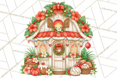 Tropical Christmas Village Clipart PNG, Christmas Village Product Image 2
