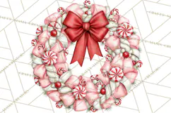 Peppermint Christmas Treasures Clipart PNG, Candy Cane Product Image 3