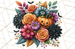 Halloween Floral Clipart PNG Spooky Flowers Images Product Image 3
