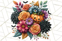 Halloween Floral Clipart PNG Spooky Flowers Images Product Image 3