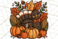 Cozy Fall Clipart PNG Autumn Harvest Illustrations Product Image 3