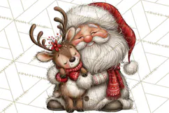 Santa Christmas Clipart, Cute Whimsical Santa PNG, Christmas Product Image 3