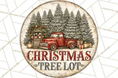 Mid Century Christmas Vintage Signs | Round Door Sign Design Product Image 3