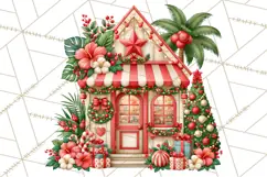 Tropical Christmas Village Clipart PNG, Christmas Village Product Image 3