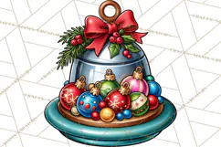 Christmas Retro Diner Clipart PNG 1950s Holiday Food & Decor Product Image 3
