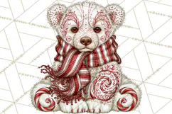 Whimsical Peppermint Animal PNG Christmas Clipart Product Image 3