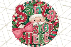 Whimsical Christmas Door Sign Clipart PNG, Merry and Bright Product Image 3