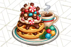 Cocoa Christmas Clipart, Chocolate Coffee Holiday PNG Product Image 3