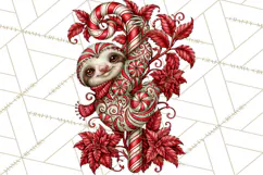 Whimsical Peppermint Animal PNG Christmas Clipart Product Image 4