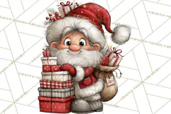 Santa Christmas Clipart, Cute Whimsical Santa PNG, Christmas Product Image 4