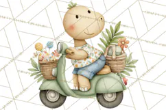 Cute Summer Dinosaur Clipart Sweet Treat Dino PNG Product Image 3