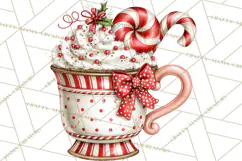 Peppermint Christmas Treasures Clipart PNG, Candy Cane Product Image 4