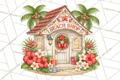Tropical Christmas Village Clipart PNG, Christmas Village Product Image 4