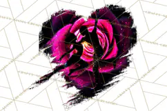 Romantic Couple Silhouettes, Rose Cutout PNG, Surreal Love Product Image 3