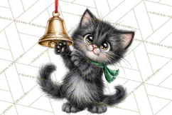 Christmas Cat Clipart PNG, Funny Kitten Christmas Product Image 4