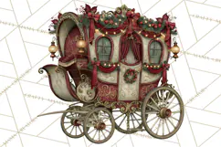Christmas Circus Clipart, Vintage Christmas Circus PNG Product Image 5
