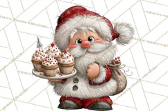 Santa Christmas Clipart, Cute Whimsical Santa PNG, Christmas Product Image 5