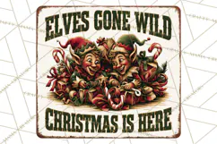 Vintage Christmas Metal Sign Clipart, Funny, Inspirational Product Image 5