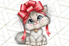 Christmas Cat Clipart PNG, Funny Kitten Christmas Product Image 5