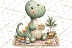 Cute Summer Dinosaur Clipart Sweet Treat Dino PNG Product Image 4