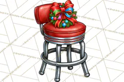 Christmas Retro Diner Clipart PNG 1950s Holiday Food & Decor Product Image 5