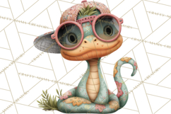 Cute Snake Clipart Pastel Reptile PNG Product Image 5