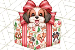 Multi Christmas Gifts Clipart PNG, Themed Wrapped Presents Product Image 5