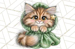 Christmas Cat Clipart PNG, Funny Kitten Christmas Product Image 2