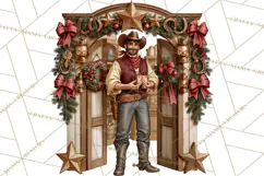 Western Christmas Clipart PNG, Cowboy Christmas, Rustic Product Image 2