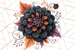 Halloween Floral Clipart PNG Spooky Flowers Images Product Image 2