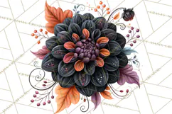 Halloween Floral Clipart PNG Spooky Flowers Images Product Image 2
