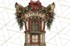 Christmas Circus Clipart, Vintage Christmas Circus PNG Product Image 2