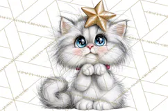 Christmas Cat Clipart PNG, Funny Kitten Christmas Product Image 3