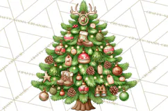 Multi Themed Christmas Trees Clipart PNG Product Image 3