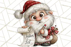 Santa Christmas Clipart, Cute Whimsical Santa PNG, Christmas Product Image 3