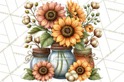 Inspirational Farmhouse Sunflower Clipart PNG Product Image 3
