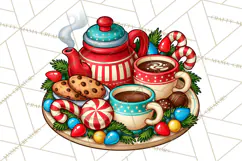 Cocoa Christmas Clipart, Chocolate Coffee Holiday PNG Product Image 2