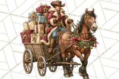 Western Christmas Clipart PNG, Cowboy Christmas, Rustic Product Image 3