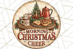 Mid Century Christmas Vintage Signs | Round Door Sign Design Product Image 2